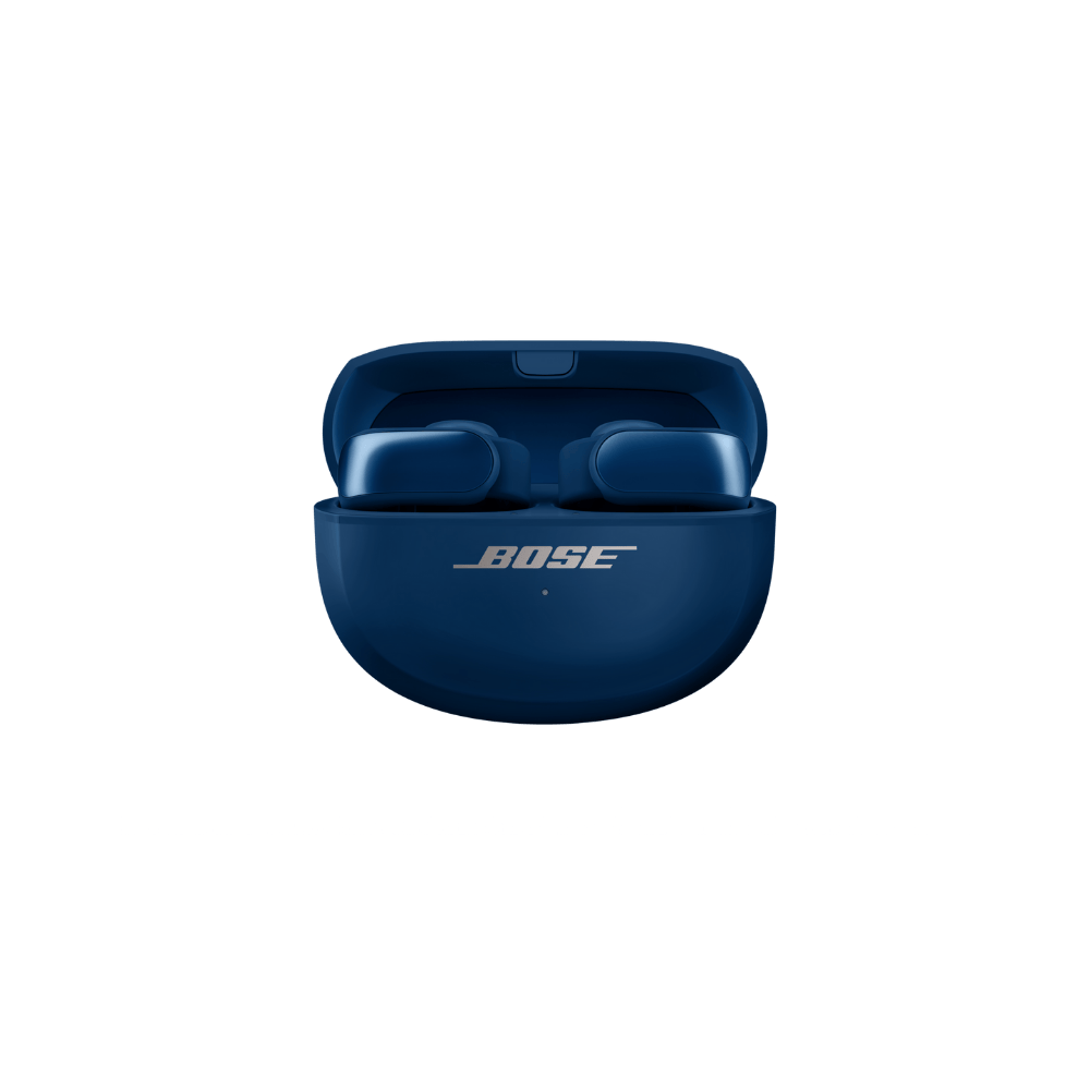 אוזניות Ultra Open Earbuds החדשות של bose - בצבע  כחול נייבי קייס טעינה פתוח